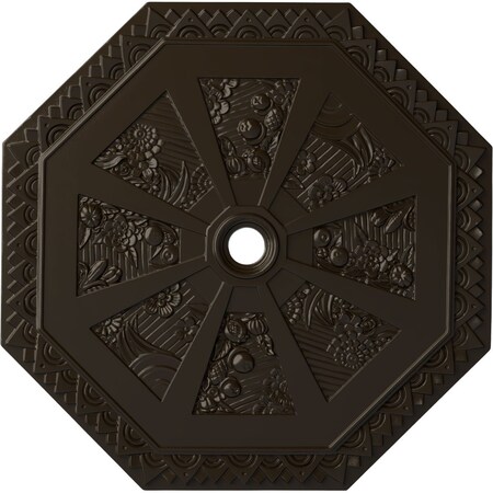 Ekena Millwork Spring Octagonal Ceiling Medallion (Canopies up to 3"), 29 1/8"OD x 2 1/4"ID x 1 1/8"P, Stone Hearth CM30SPSHF